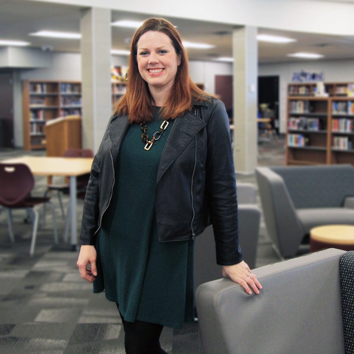 Liz Standing in Library