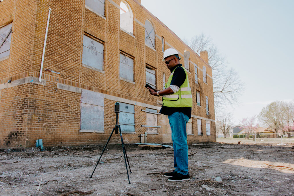 Man doing land survey